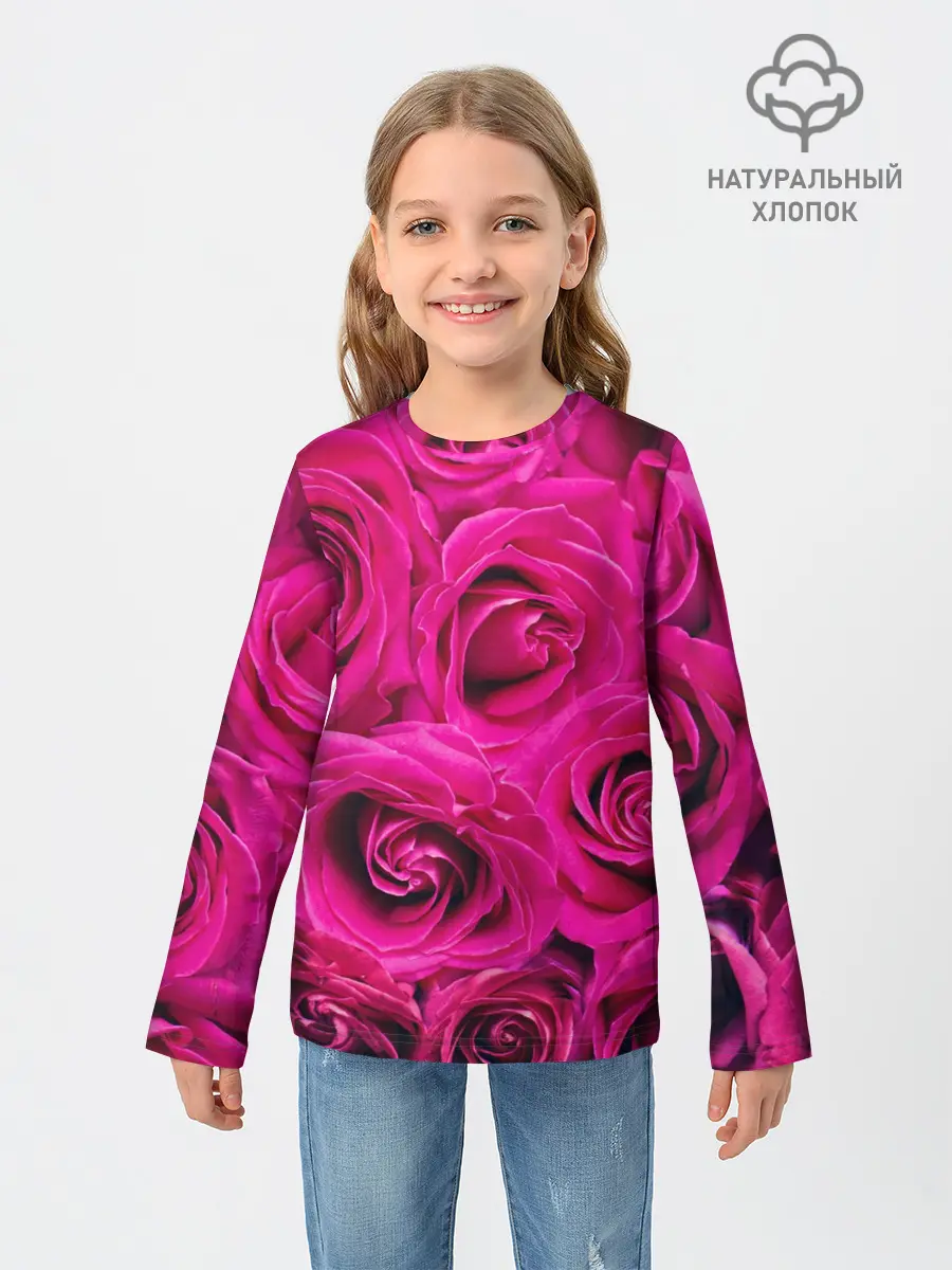 Детский лонгслив / Розы