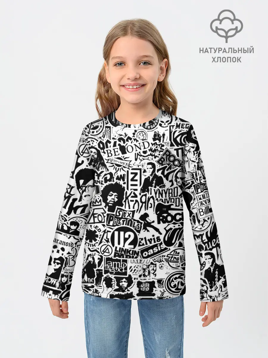Детский лонгслив / Rock Band Logos