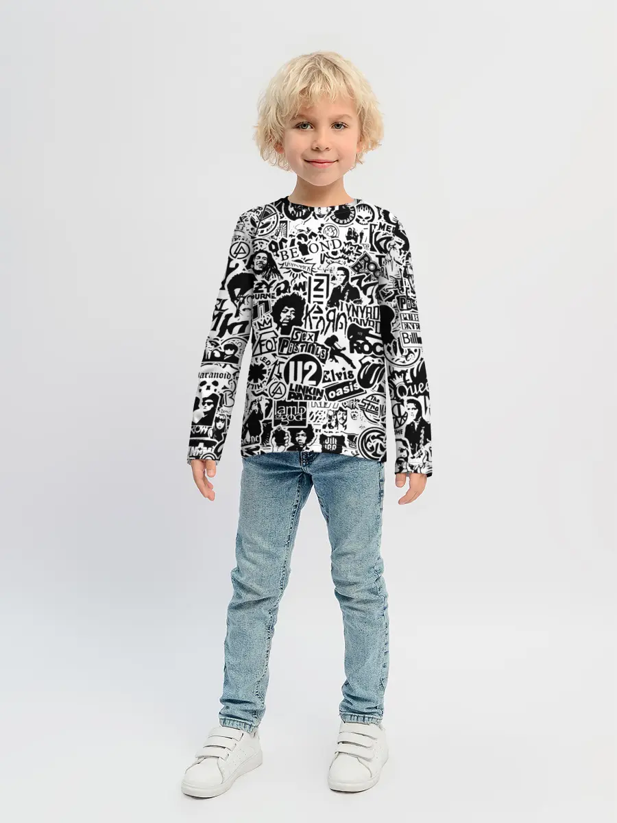 Детский лонгслив / Rock Band Logos