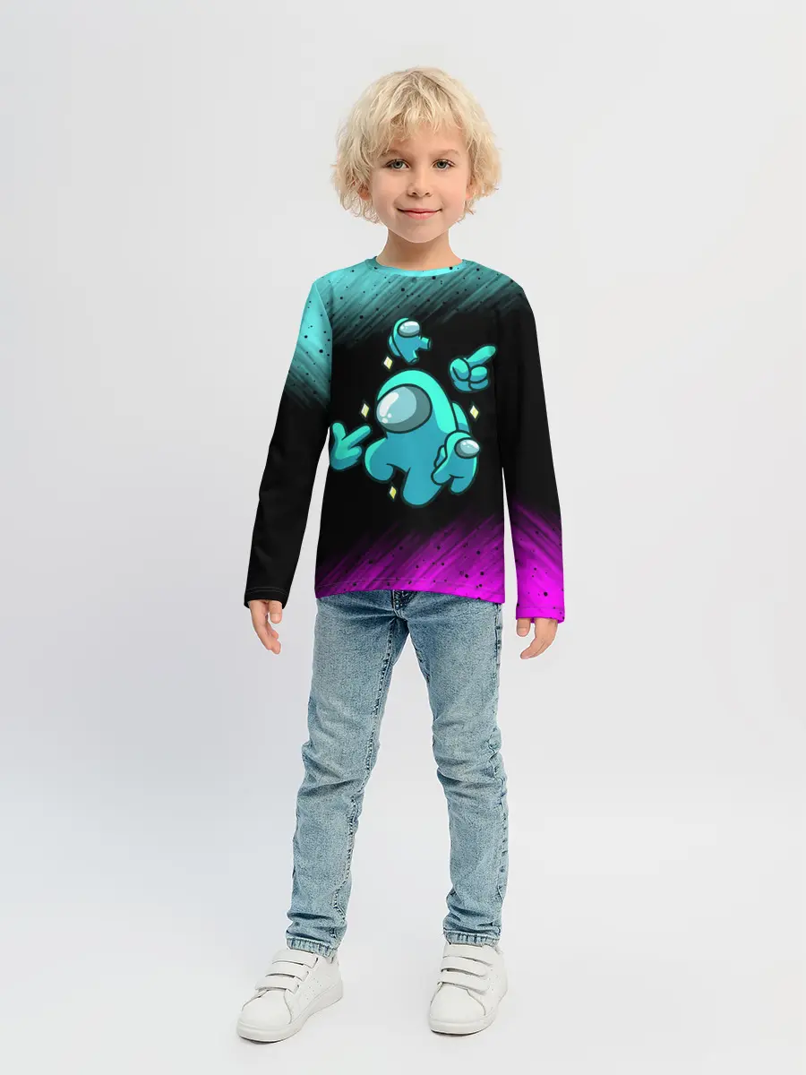 Детский лонгслив / AMONG US - Crewmate With Mini