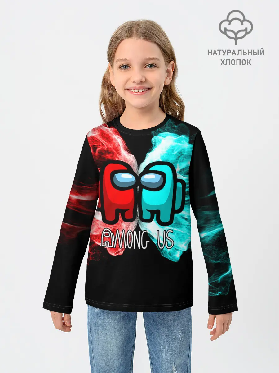Детский лонгслив / AMONG US - БИТВА ОГНЕЙ