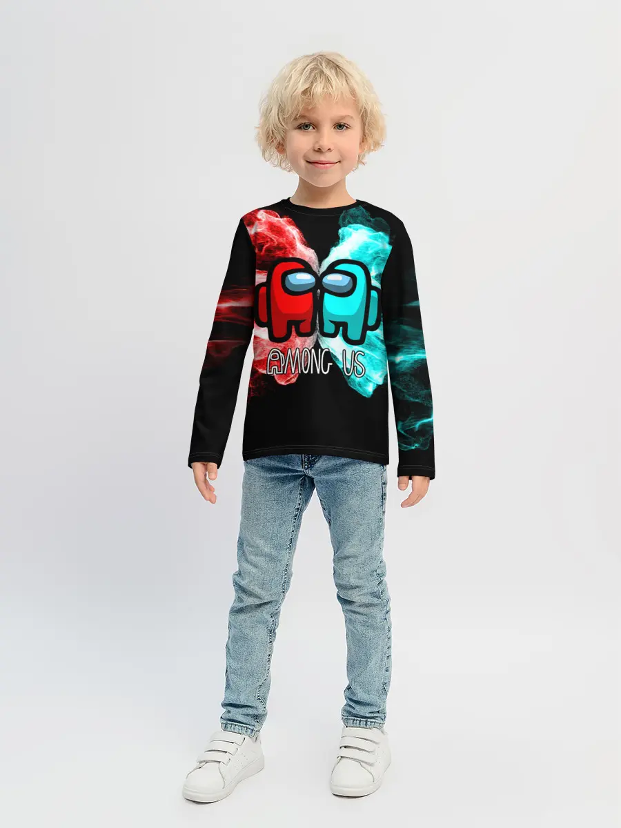 Детский лонгслив / AMONG US - БИТВА ОГНЕЙ