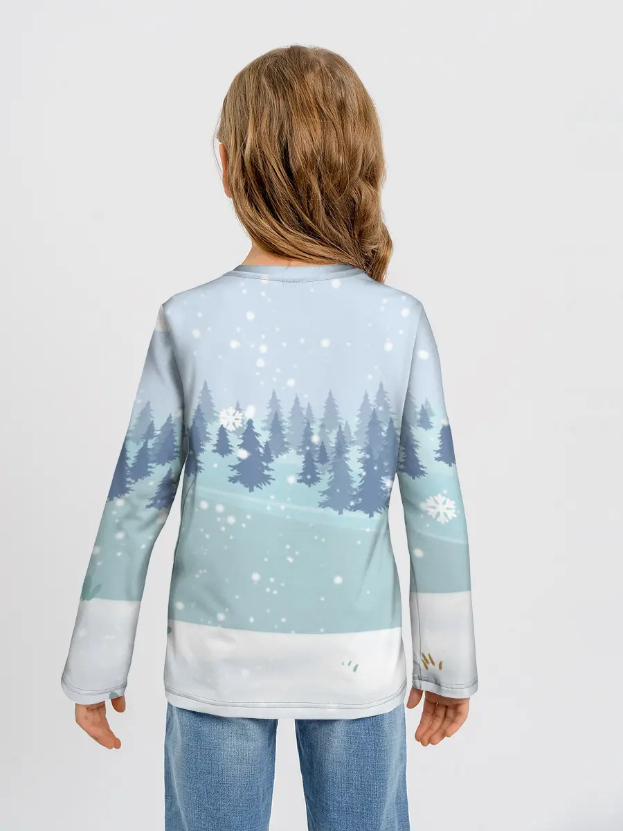 Детский лонгслив / Олень с кружкой