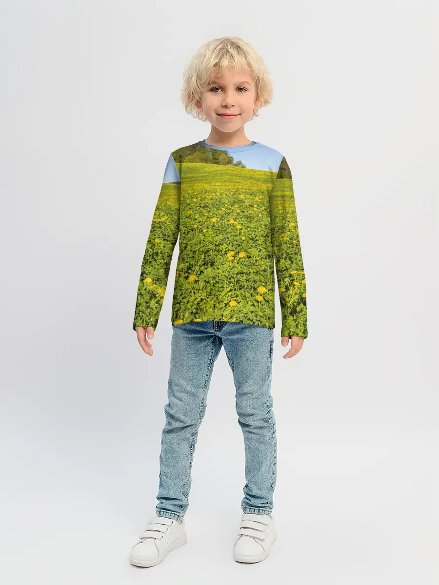 Детский лонгслив / Поле одуванчиков