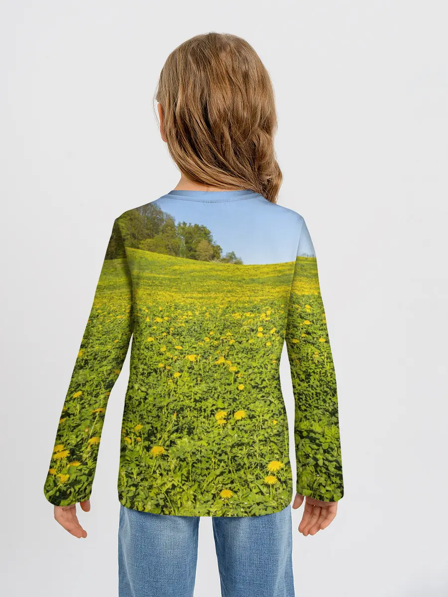 Детский лонгслив / Поле одуванчиков
