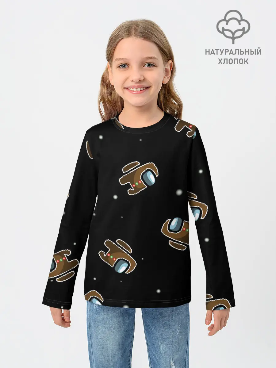 Детский лонгслив / пряник among us