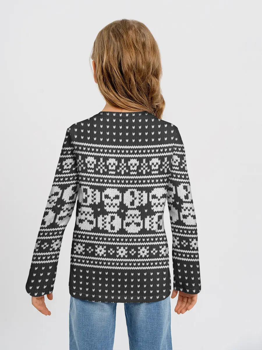 Детский лонгслив / Свитер с черепами