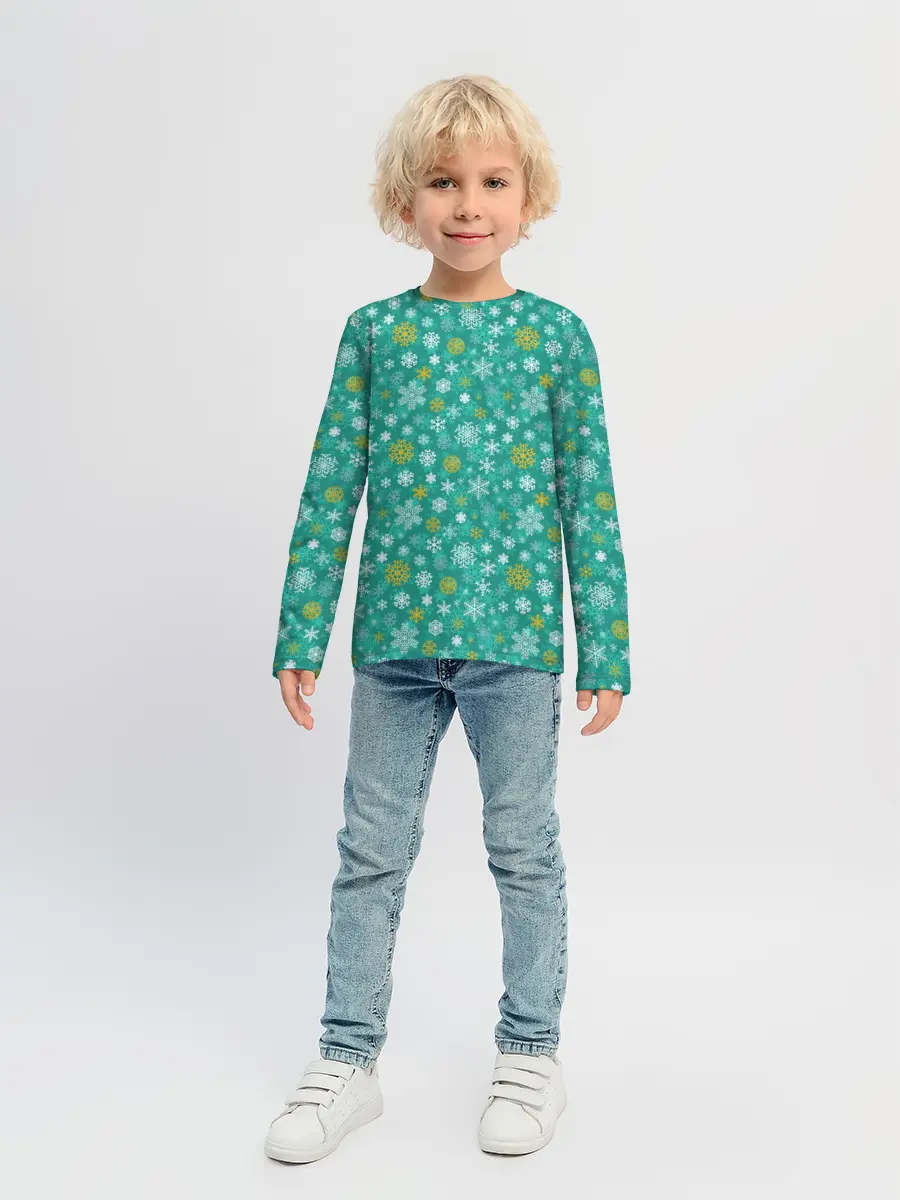 Детский лонгслив / Снежинки