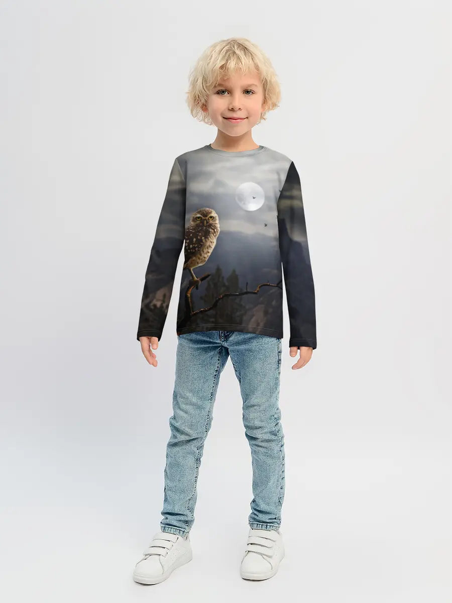 Детский лонгслив / Сова