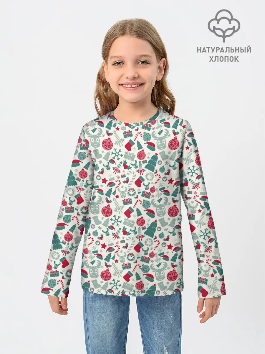 Детский лонгслив / Новогодняя Символика