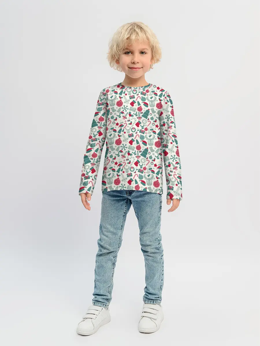 Детский лонгслив / Новогодняя Символика