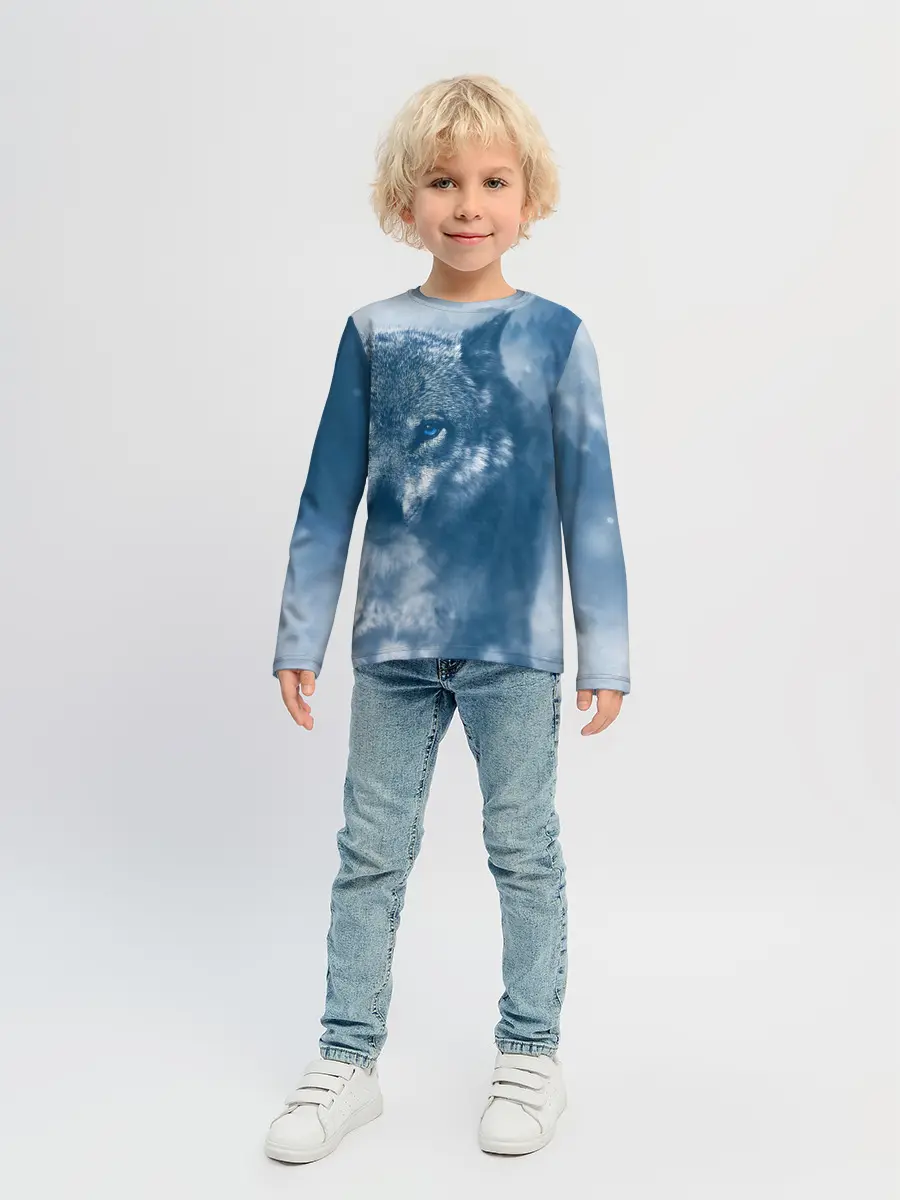 Детский лонгслив / Красивый волк