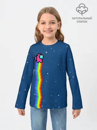 Детский лонгслив / AMONG US - NYAN CREWMATE
