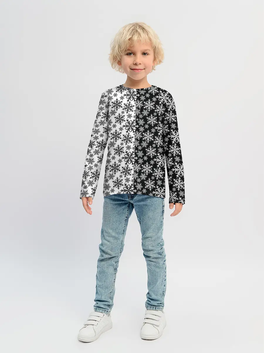 Детский лонгслив / Снежинки