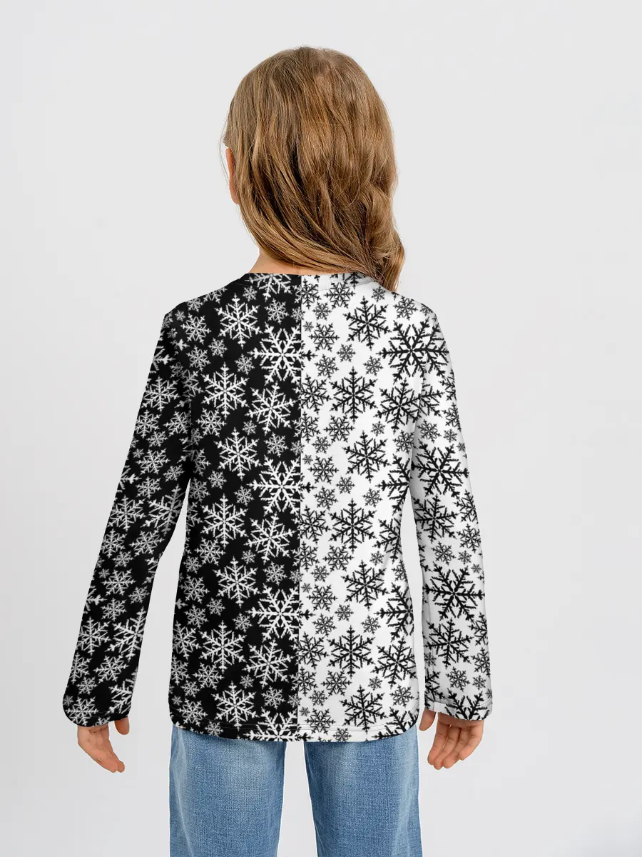 Детский лонгслив / Снежинки