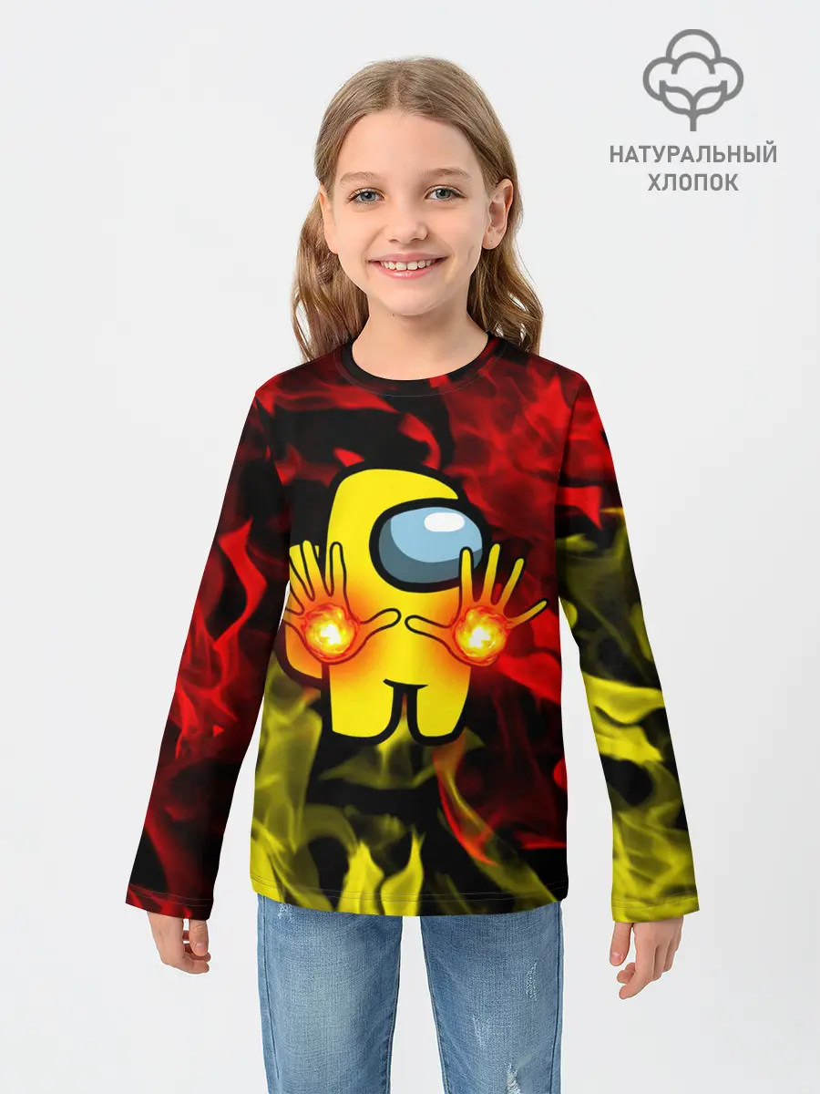 Детский лонгслив / Маг огня Among us