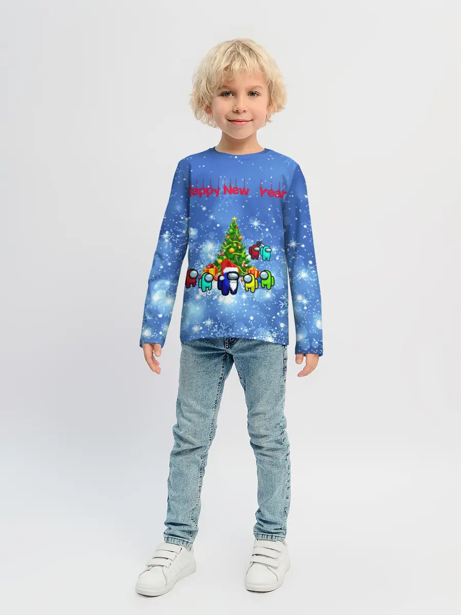 Детский лонгслив / Among Us New Year