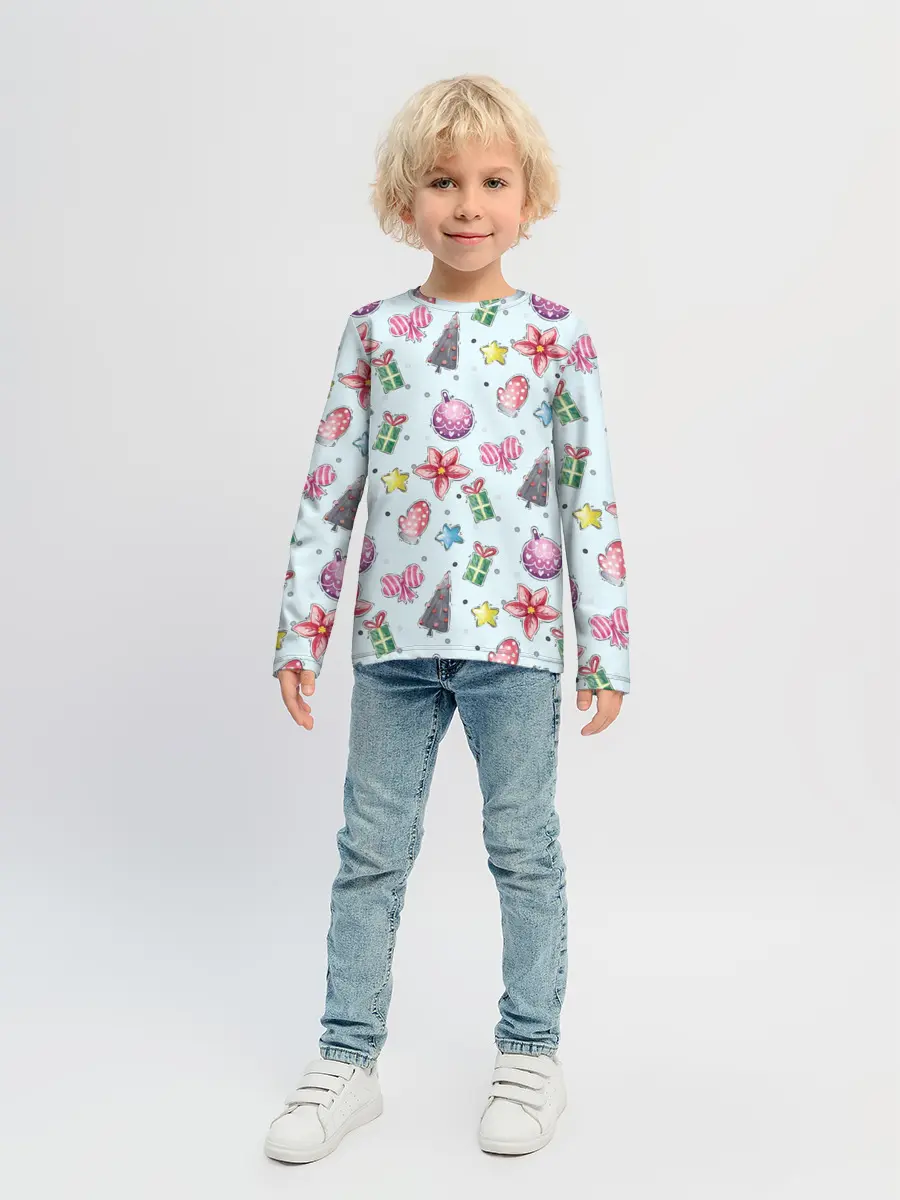 Детский лонгслив / новогодние игрушки