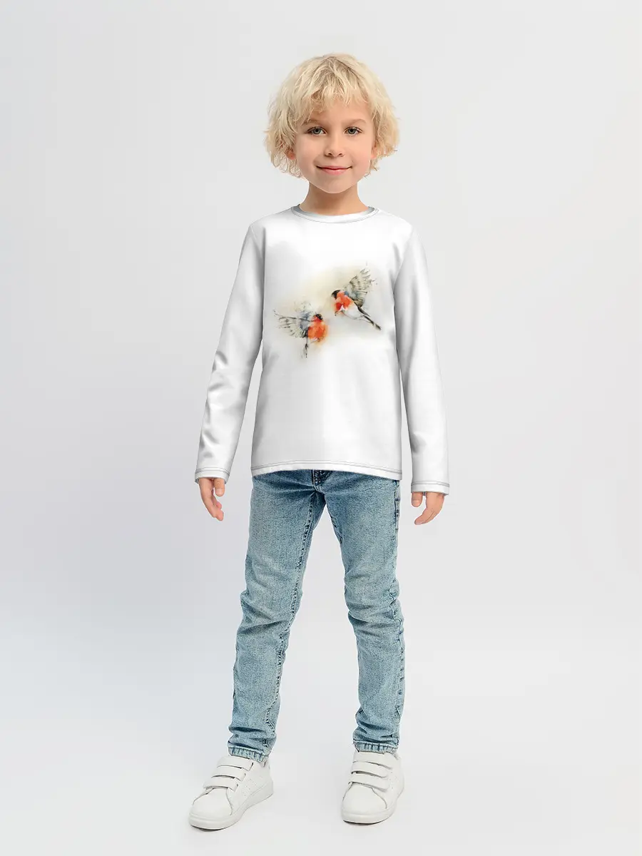 Детский лонгслив / Снегири