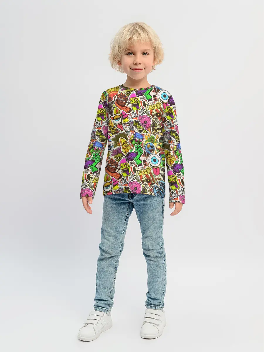 Детский лонгслив / Граффити монстров