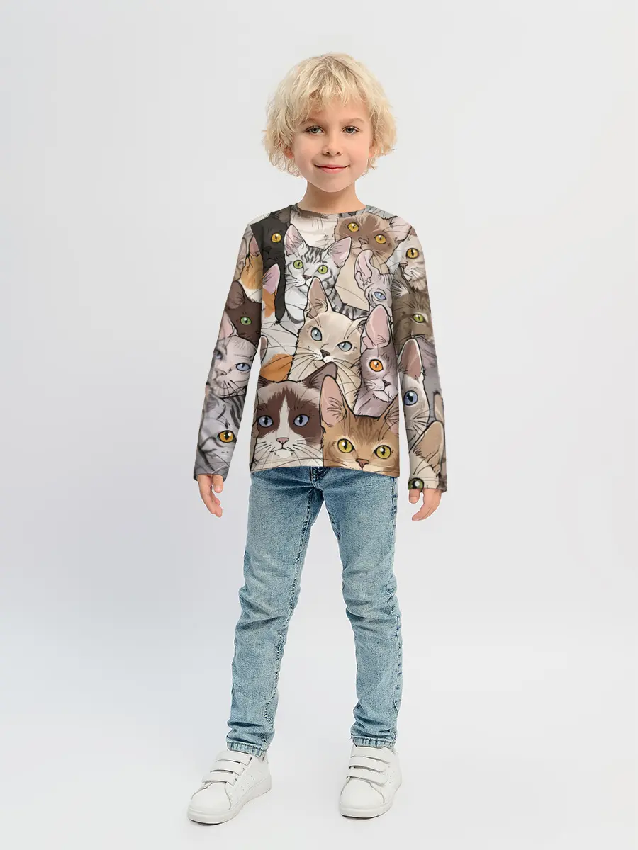 Детский лонгслив / Котики