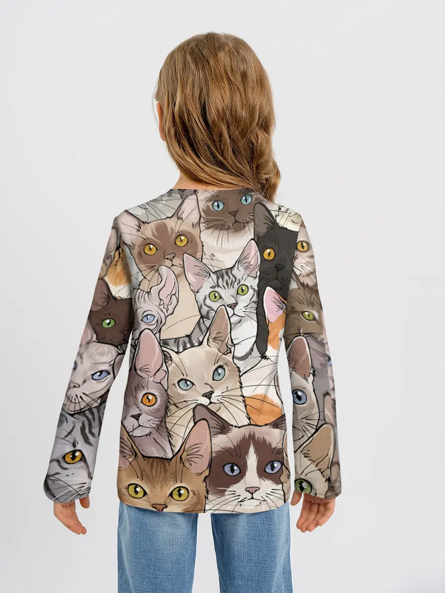 Детский лонгслив / Котики