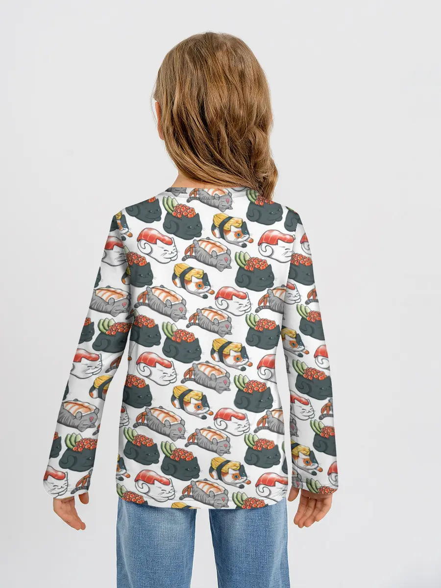 Детский лонгслив / Котики | Суши