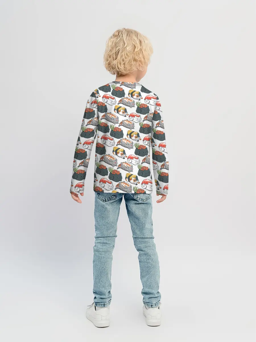 Детский лонгслив / Котики | Суши