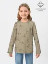 Детский лонгслив / Листья на бежевом фоне