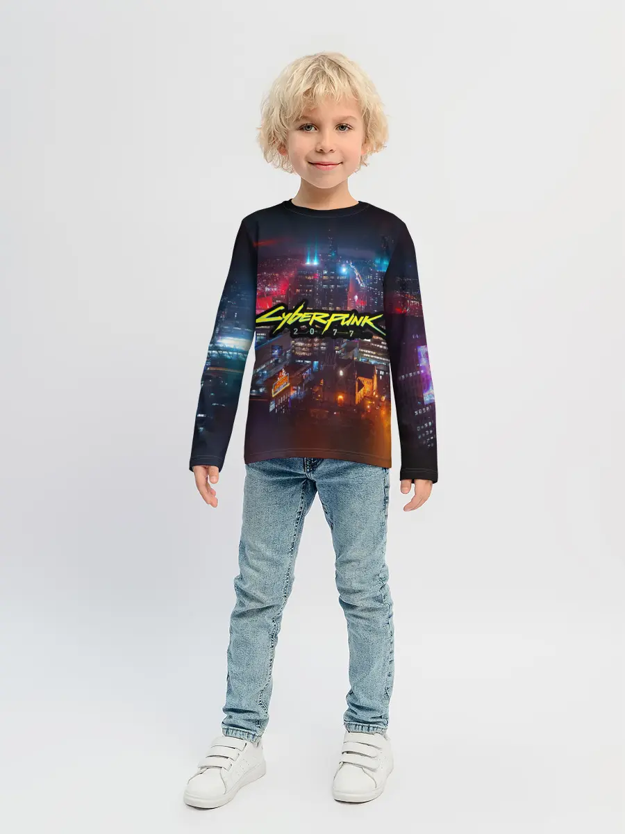 Детский лонгслив / Найт сити