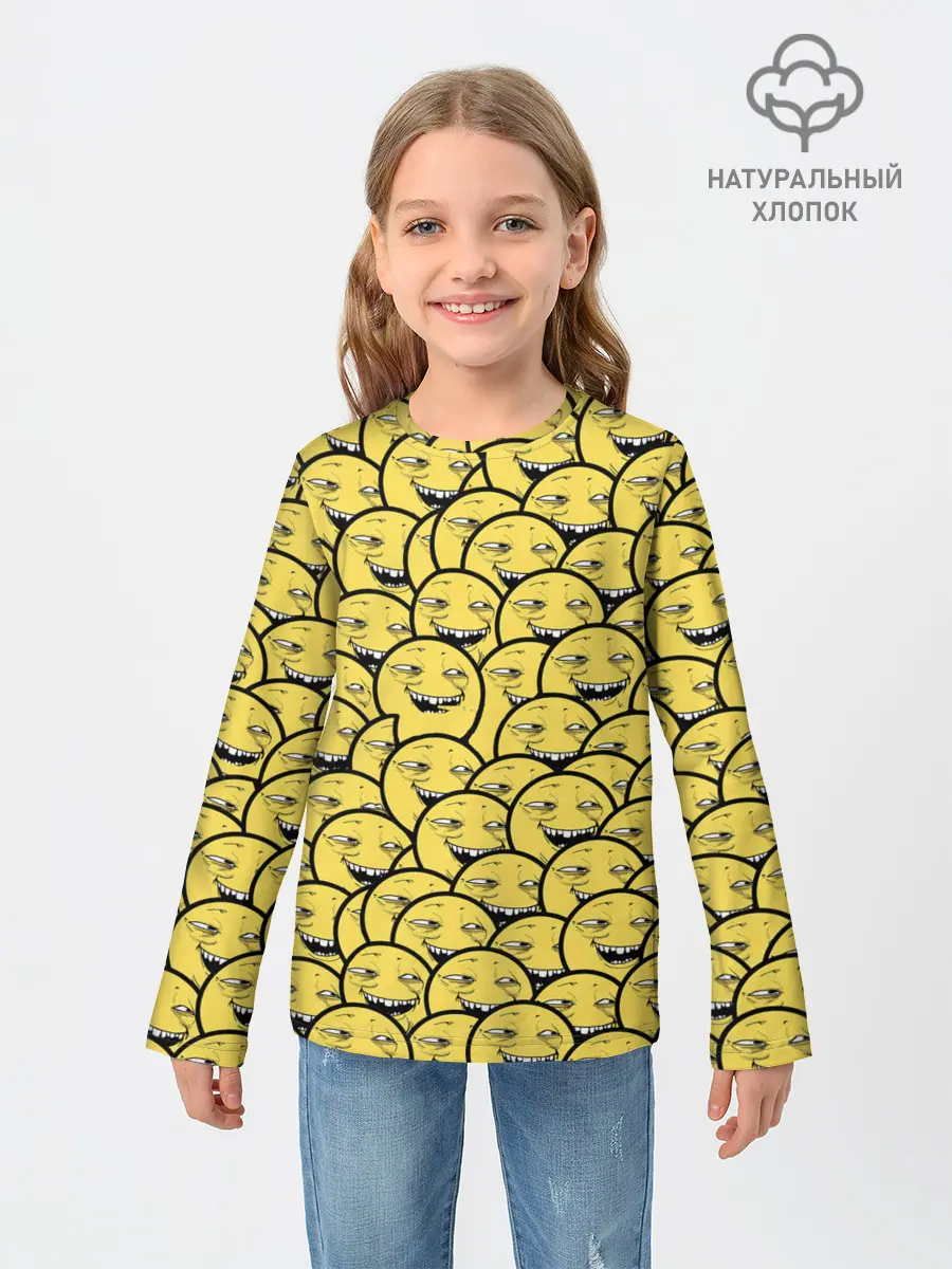 Детский лонгслив / Йоба-смайлики