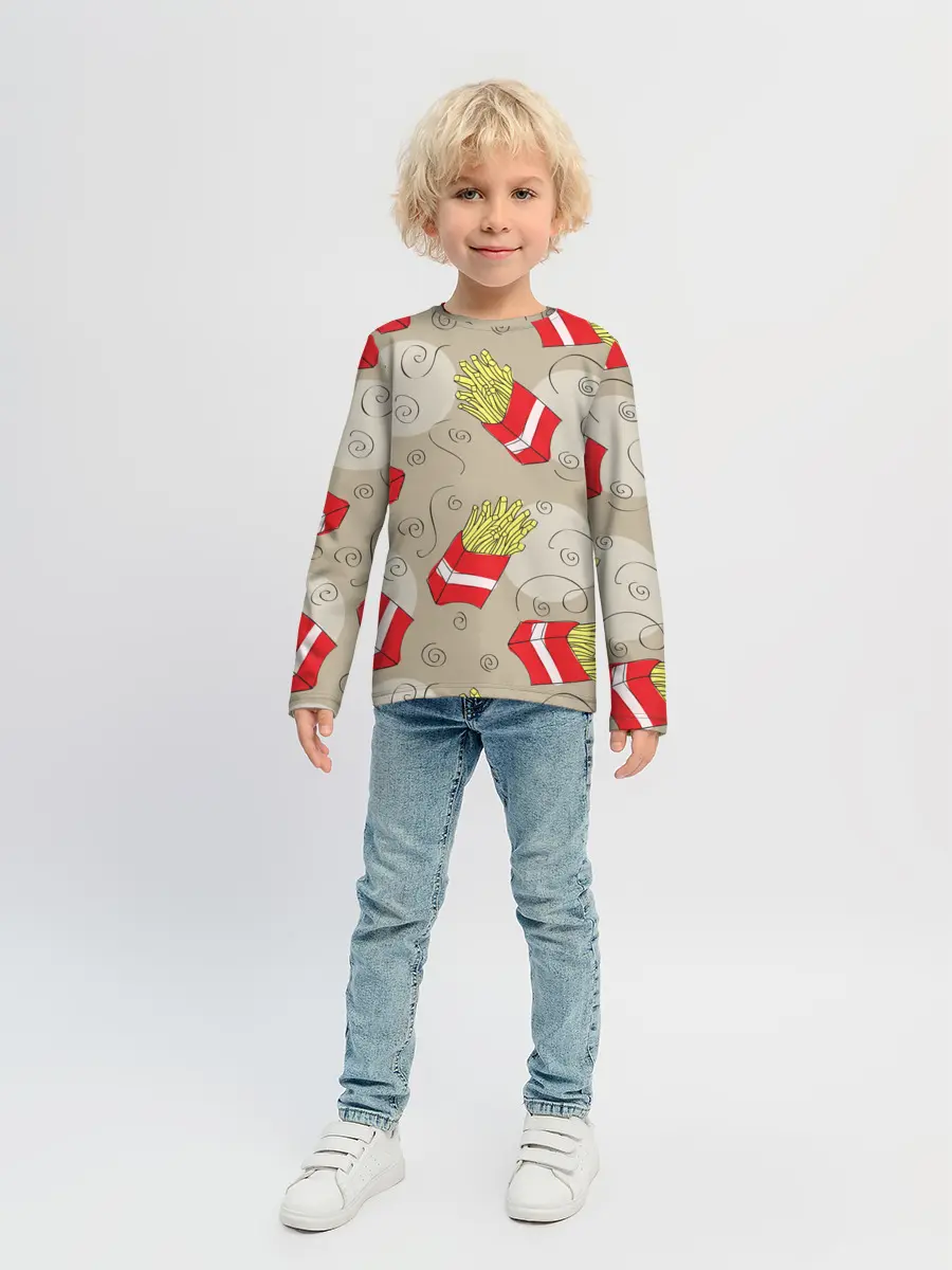 Детский лонгслив / Фастфуд - Картошка фри