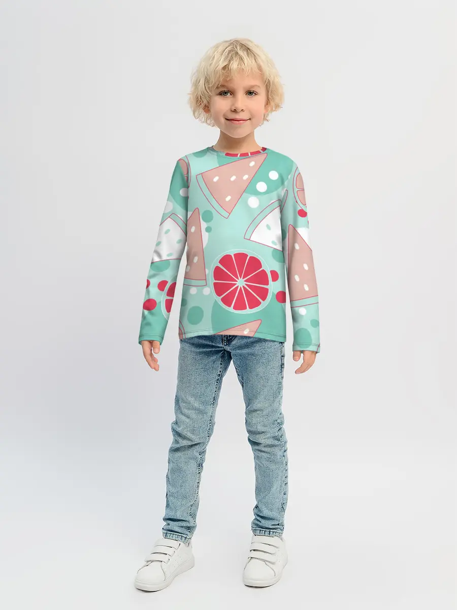 Детский лонгслив / Арбузно-цитрусовый узор