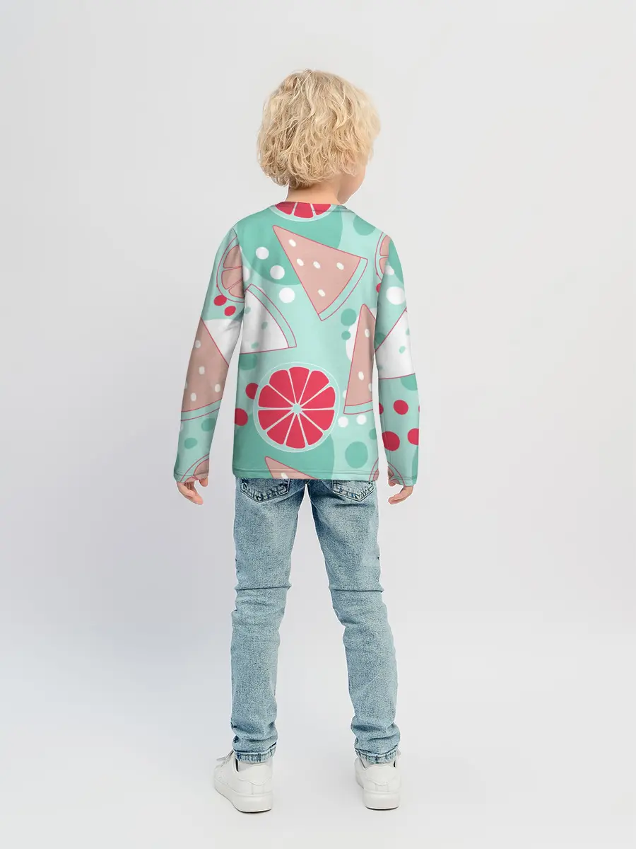 Детский лонгслив / Арбузно-цитрусовый узор