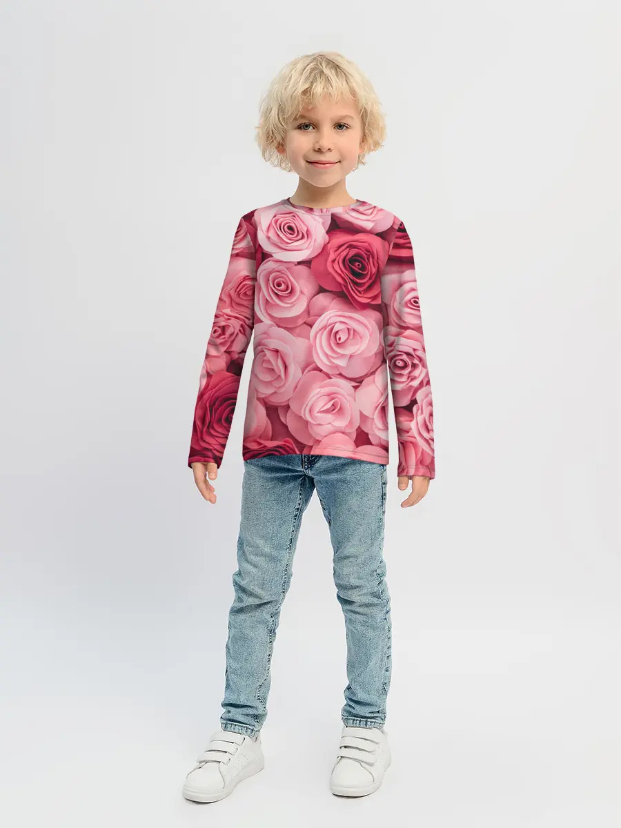 Детский лонгслив / Розовые Розы