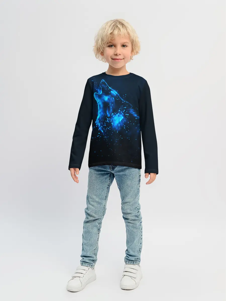 Детский лонгслив / Космический Волк