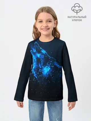 Детский лонгслив / Космический Волк