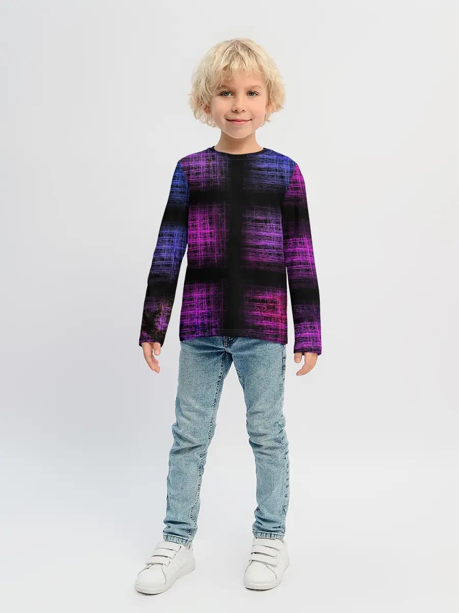 Детский лонгслив / Неоновая абстракция