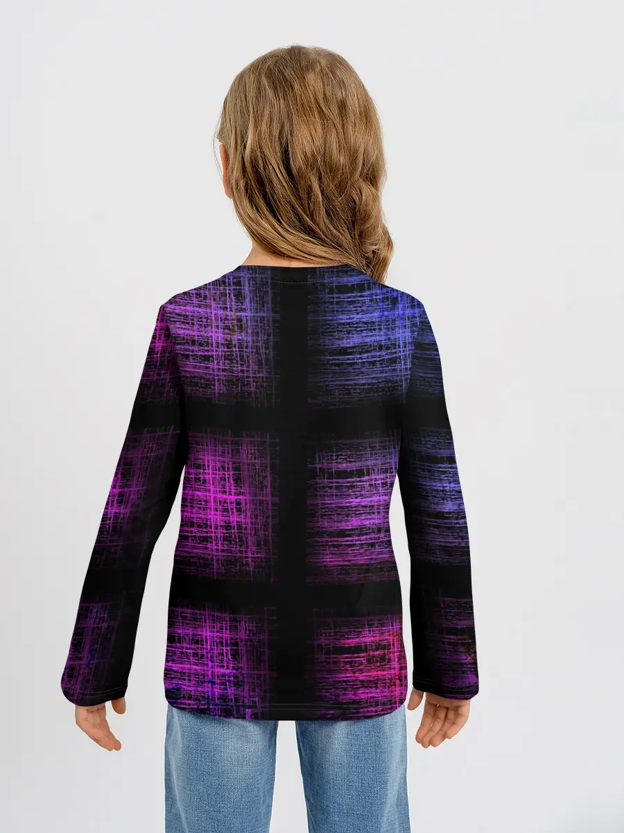 Детский лонгслив / Неоновая абстракция