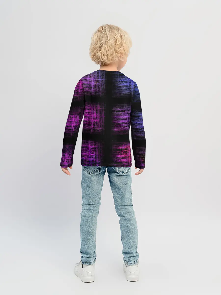 Детский лонгслив / Неоновая абстракция