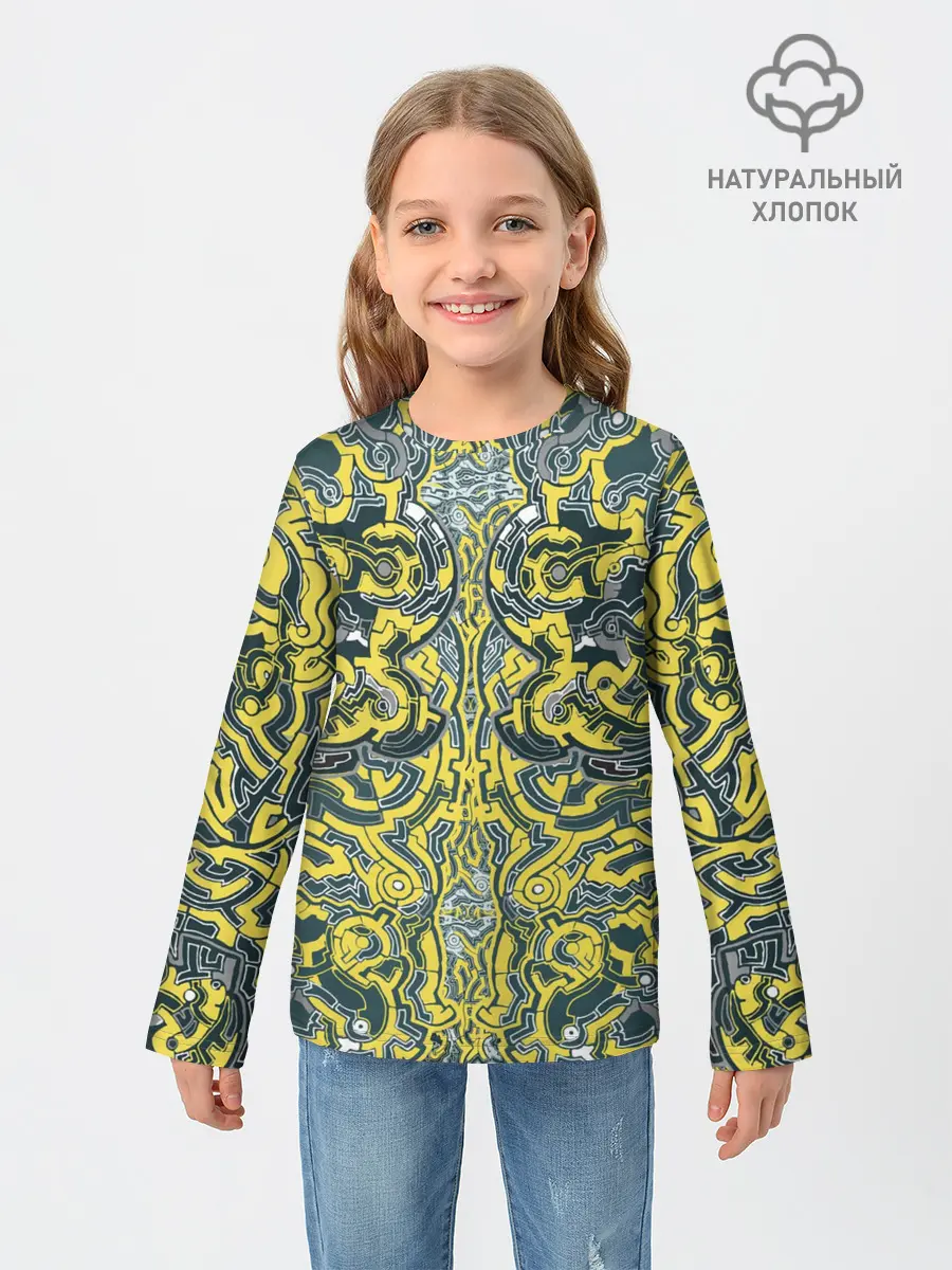 Детский лонгслив / УЗОР , ФУТУРИЗМ,