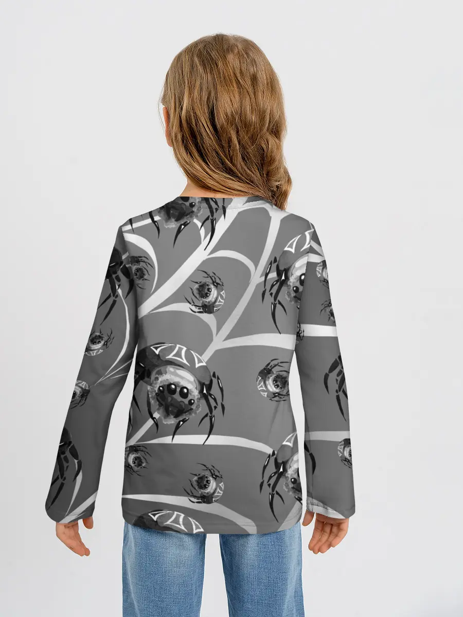 Детский лонгслив / Пауки на паутине