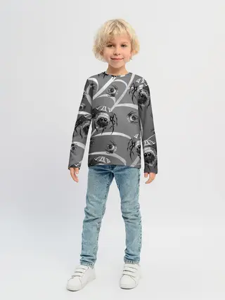 Детский лонгслив / Пауки на паутине
