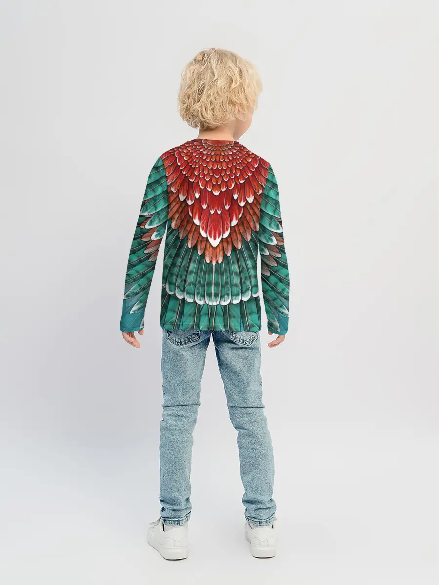 Детский лонгслив / Оперение зимородка