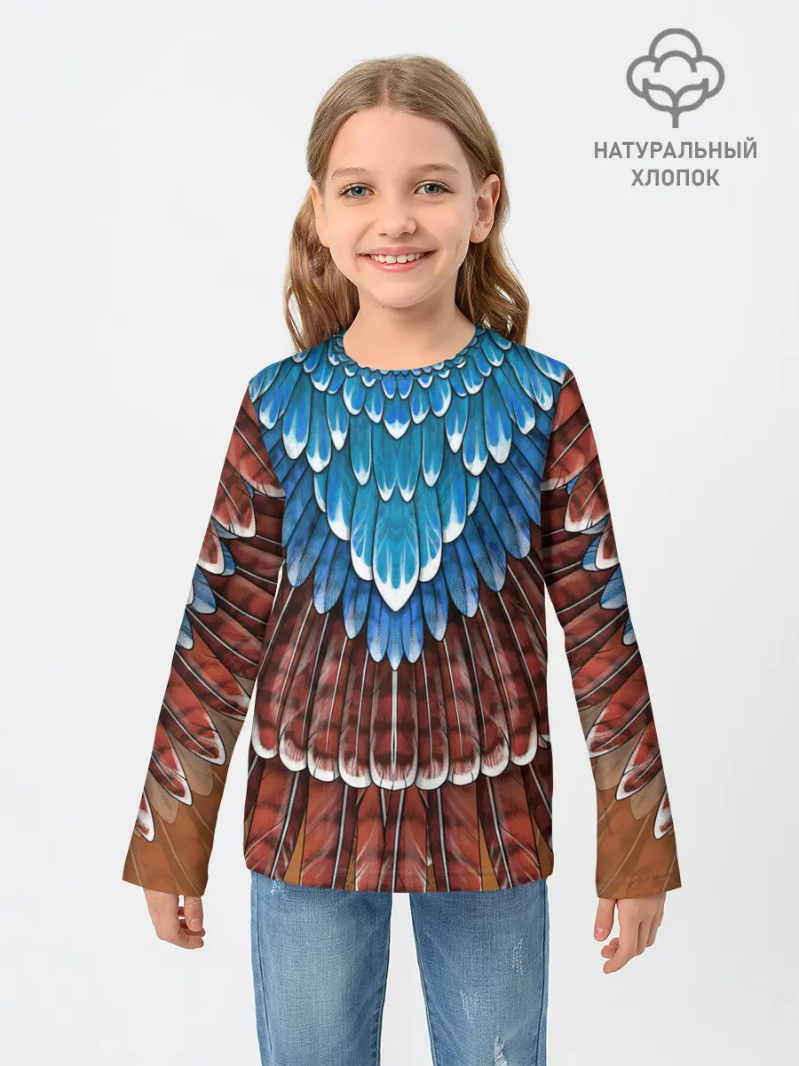 Детский лонгслив / оперение: сойка