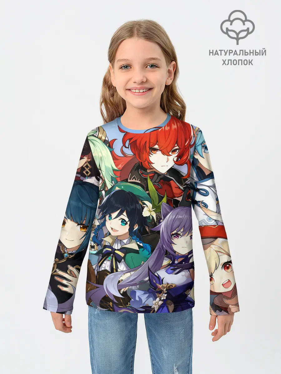 Детский лонгслив / Персонажи Genshin Impact