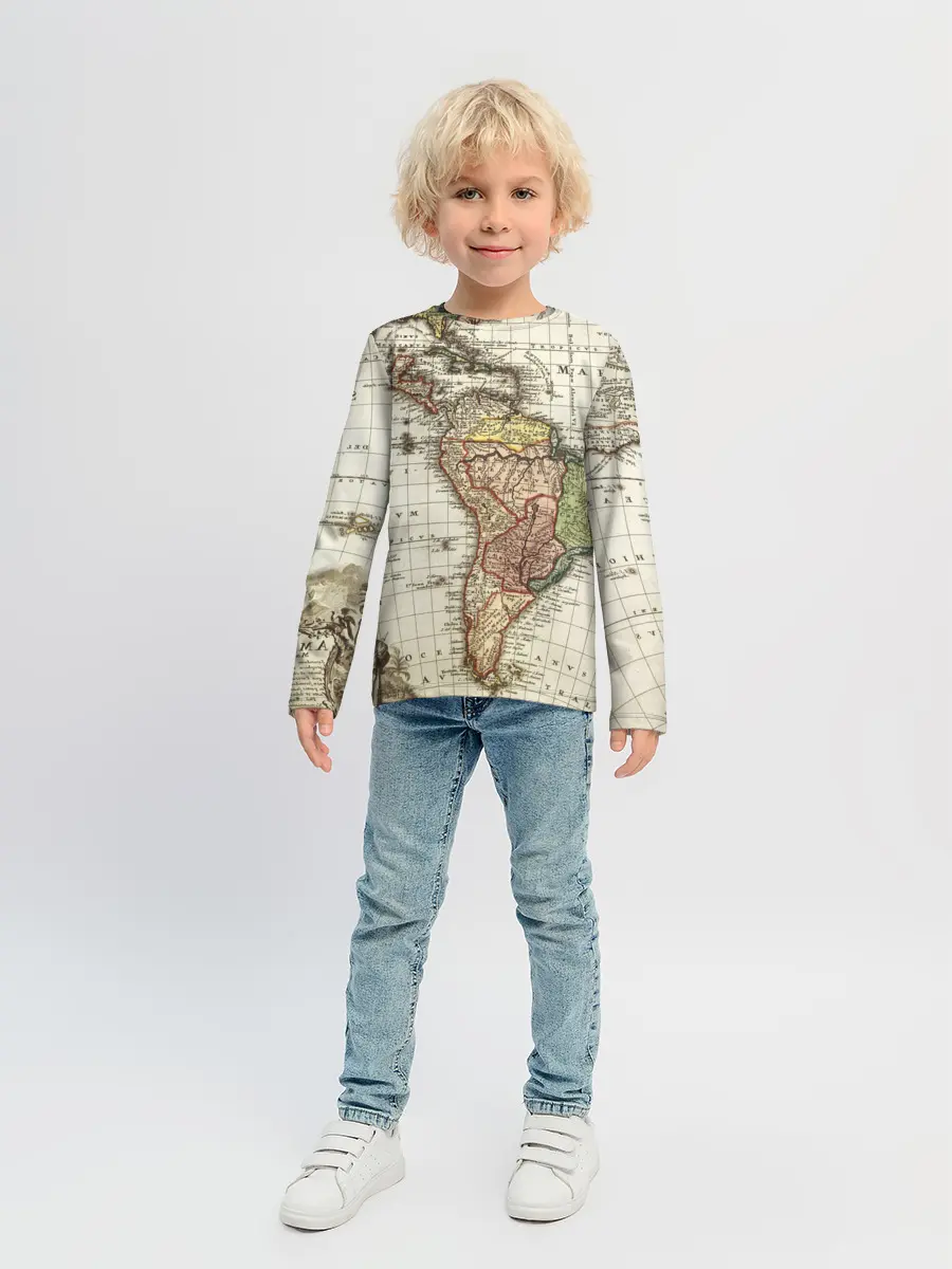 Детский лонгслив / ВИНТАЖНАЯ КАРТА