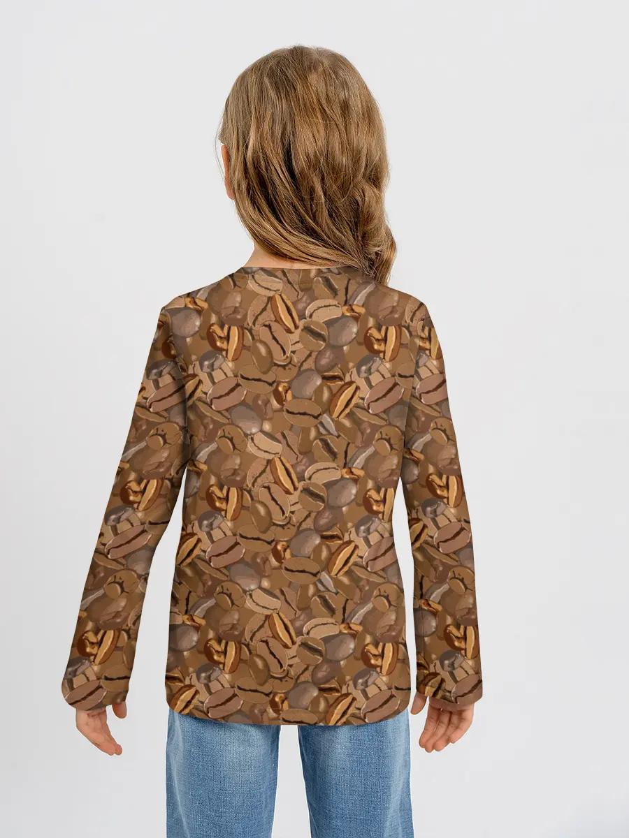 Детский лонгслив / Кофейные Зёрна