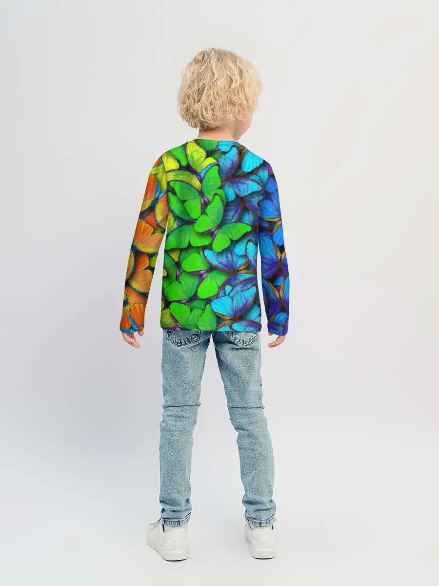 Детский лонгслив / Радужные бабочки