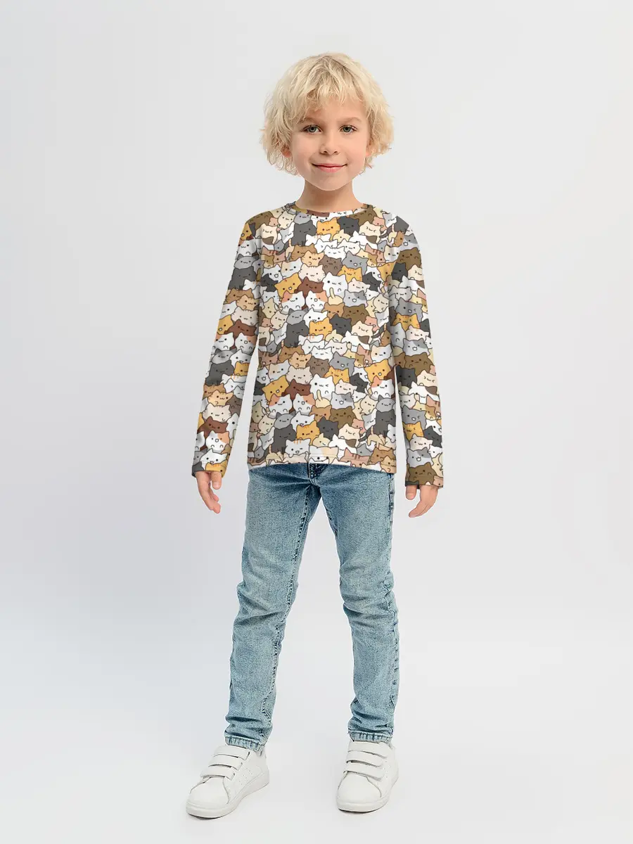 Детский лонгслив / Котики муркотики